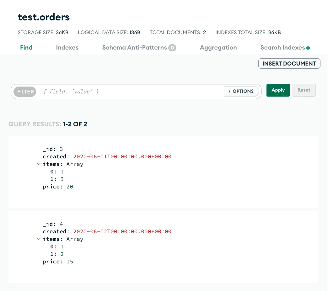 Documents left in MongoDB Atlas cluster