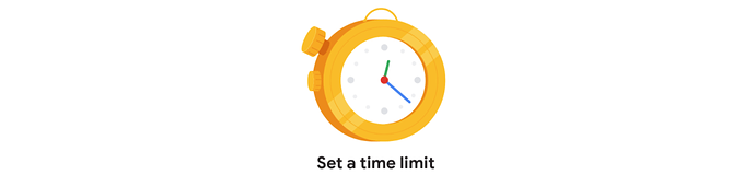 icon of a stopwatch, text underneath reads "Set a time limit"