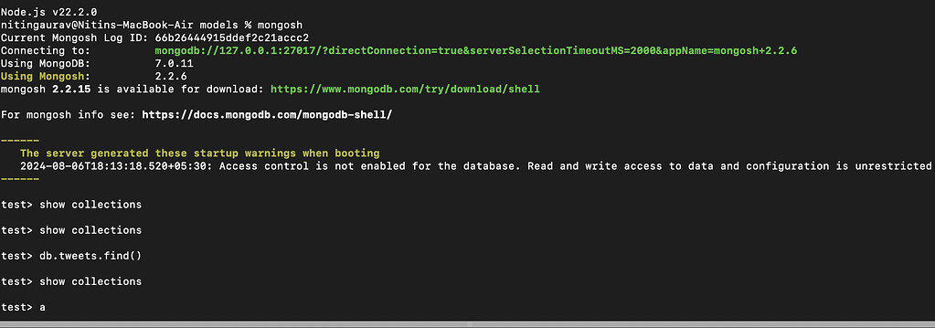 Cant access data in terminal - Working with Data - MongoDB Community Hub