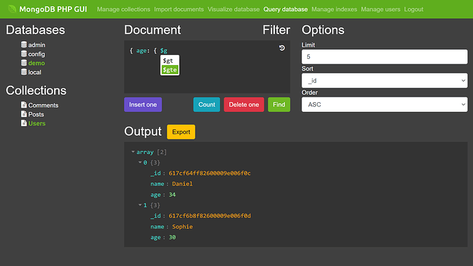 MongoDB PHP GUI - Introducing Dark Theme