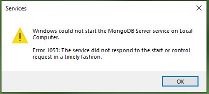 mongodb error1053