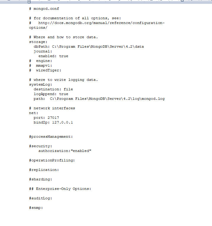 Need help enabling access control for MongoDB 4.2 on Windows Ops and