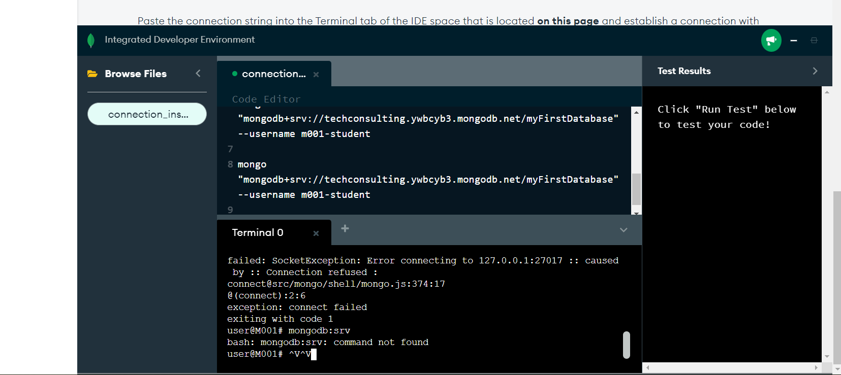 M001 Unable To Connect Atlas M001 Mongodb Basics Mongodb Developer Community Forums