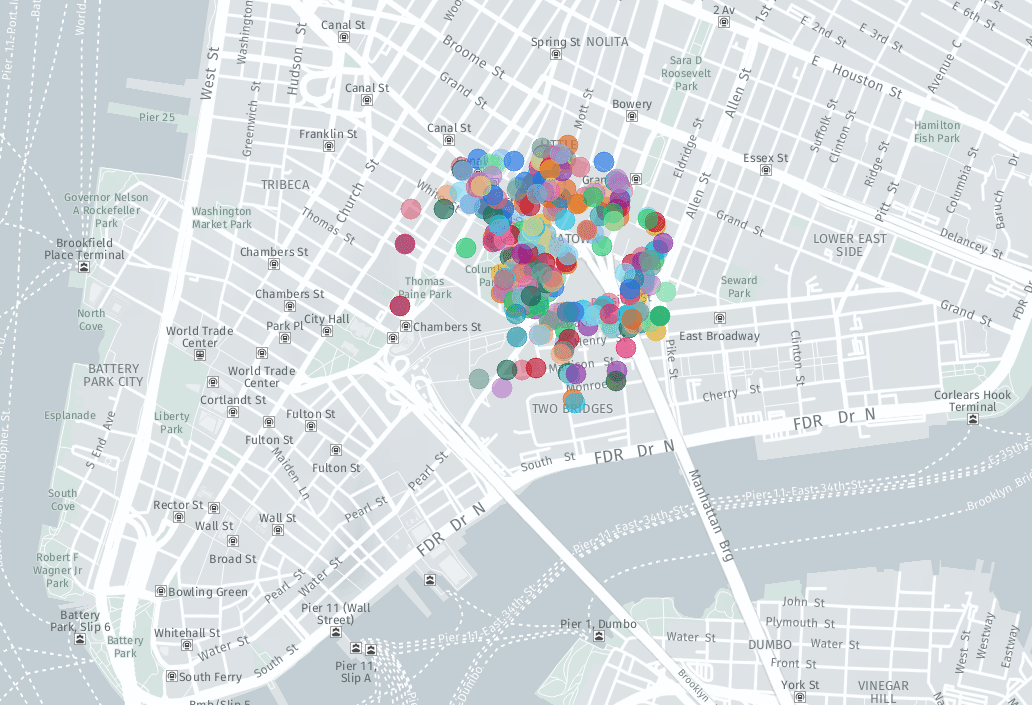 Restaurants within a 0.5-km radius of the user’s location.
