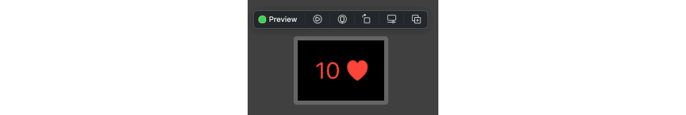 10 Hearts displaying correctly in front of a dark background