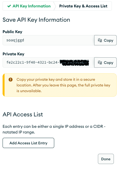 Save API Key