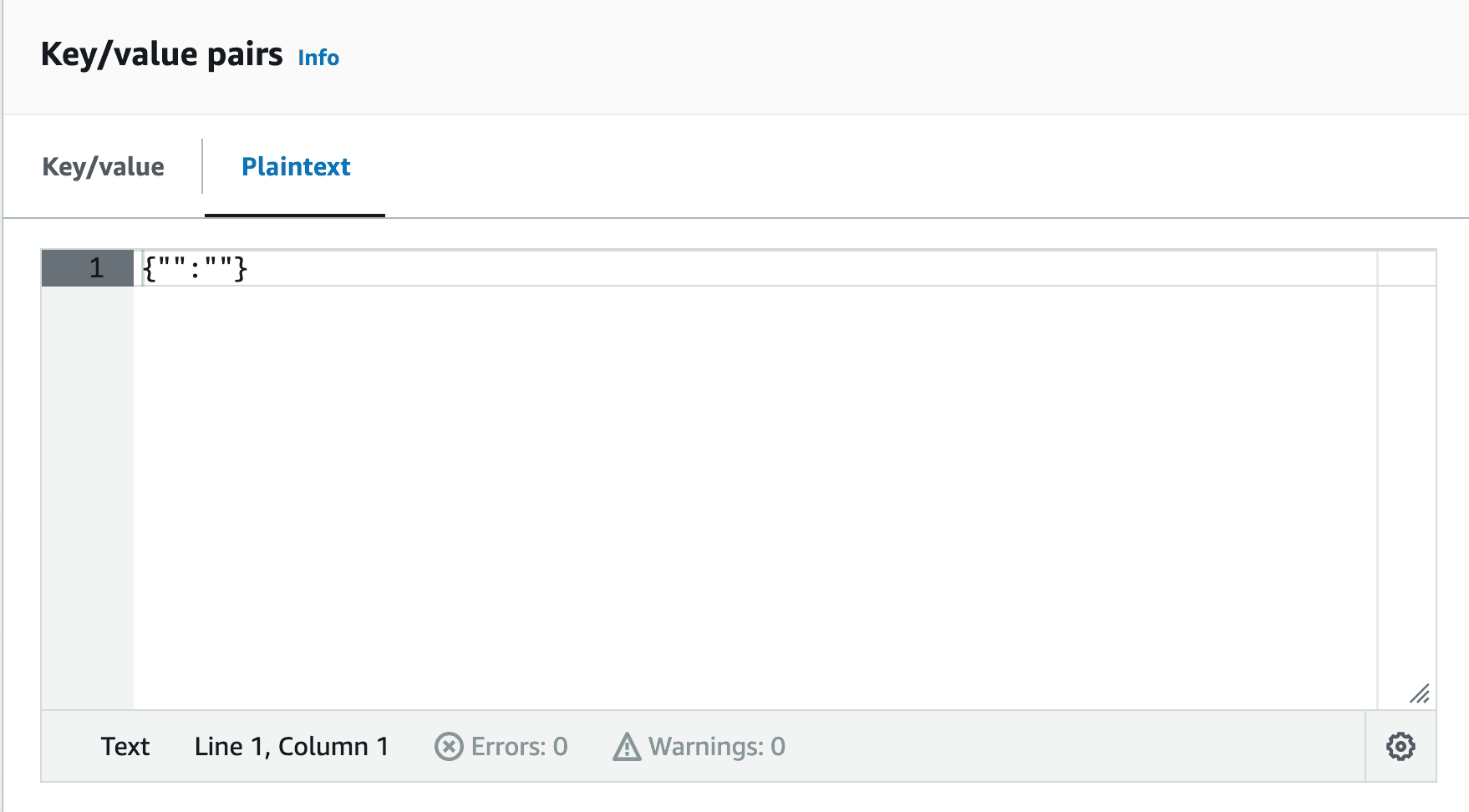 A terminal for inputting secret key/value pairs