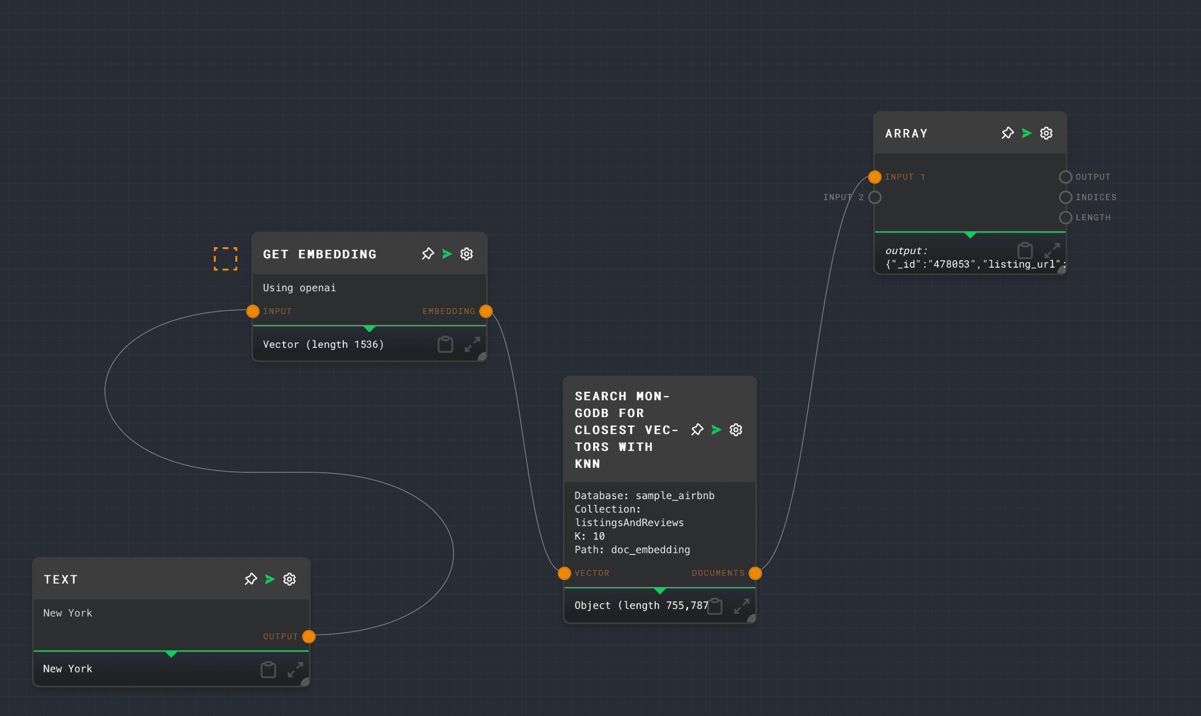 Basic Vector Query do Airbnb via incorporações