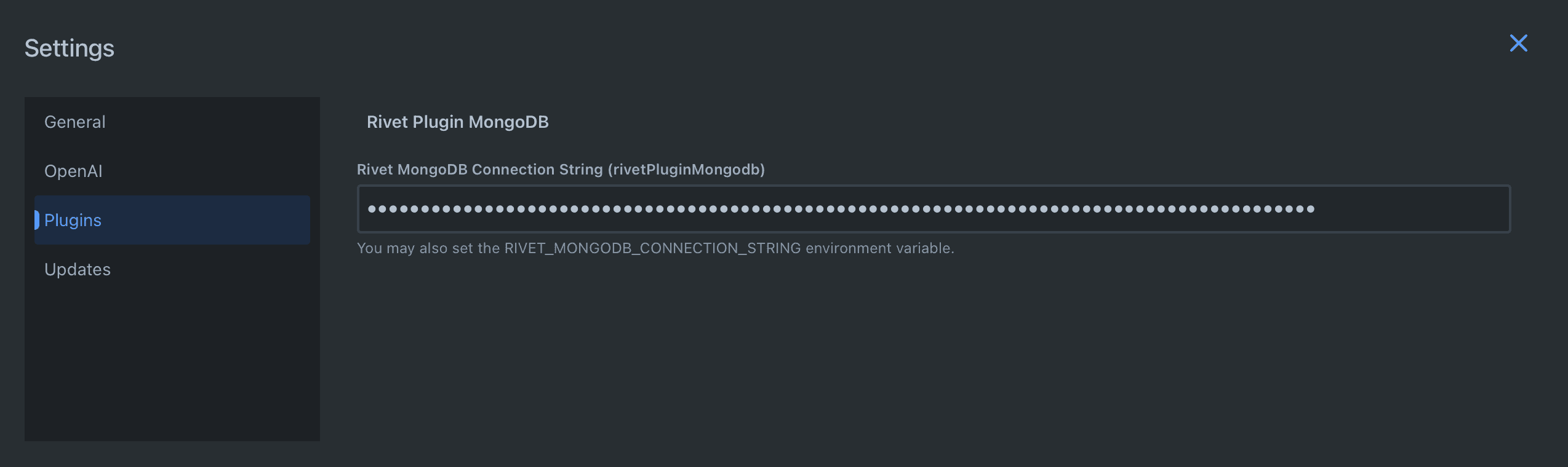 Configurar o plugin com connection string