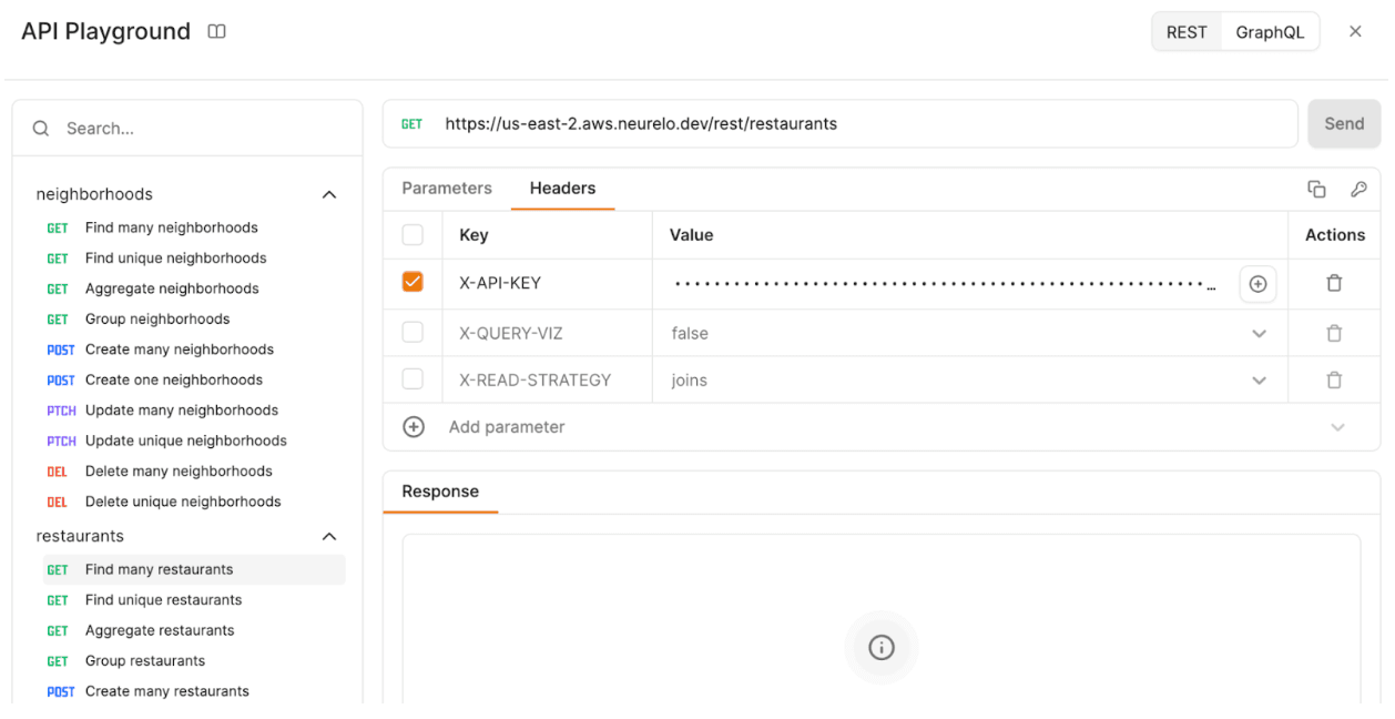 Onde colocar a chave de API para acessar o playground
