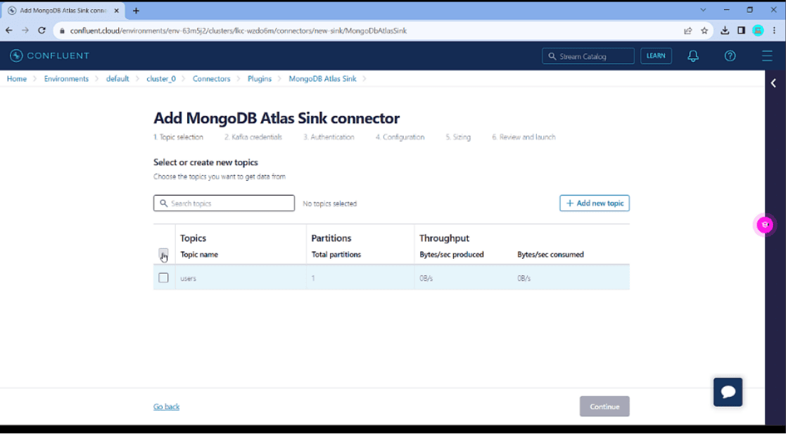 Adding MongoDB Atlas Sink connector