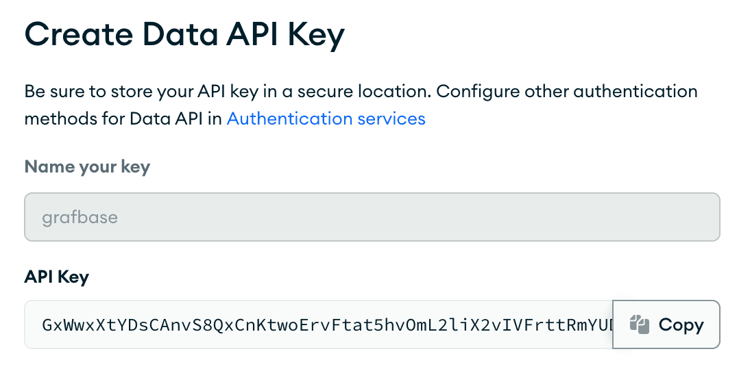 MongoDB Data API Key