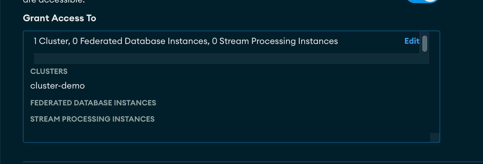 Access permissions displayed