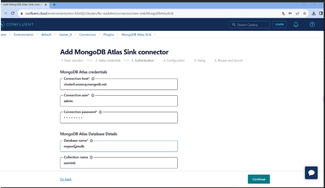 Configuring the MongoDB Atlas Sink connector