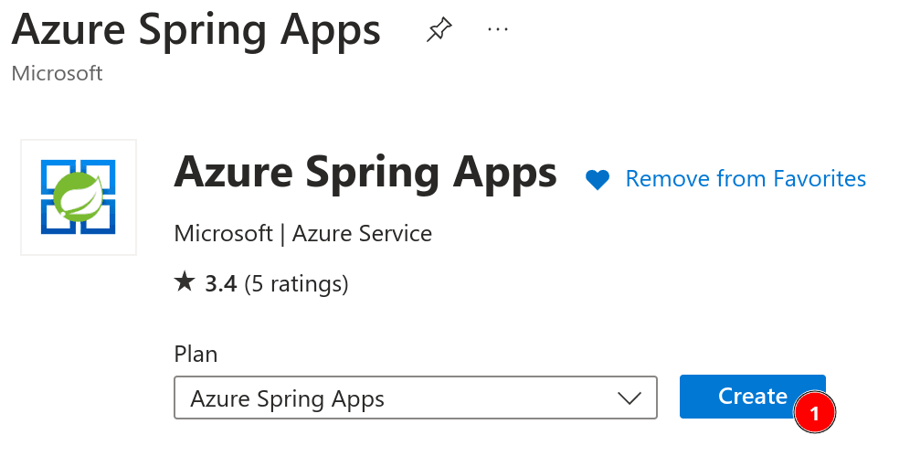 Create a new Azure Spring App