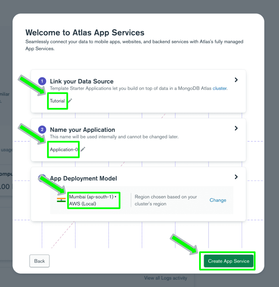 Connecting data to Atlas App Services