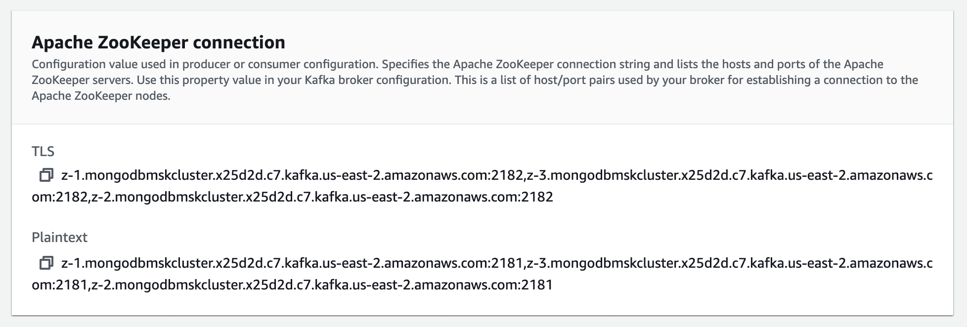 Figure 7. Apache ZooKeeper connection