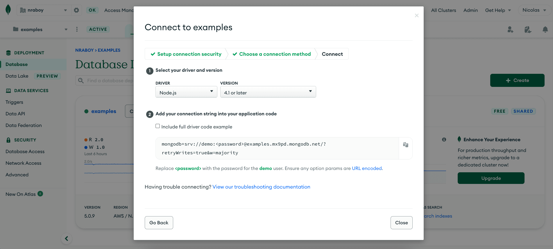 Connect to MongoDB Atlas