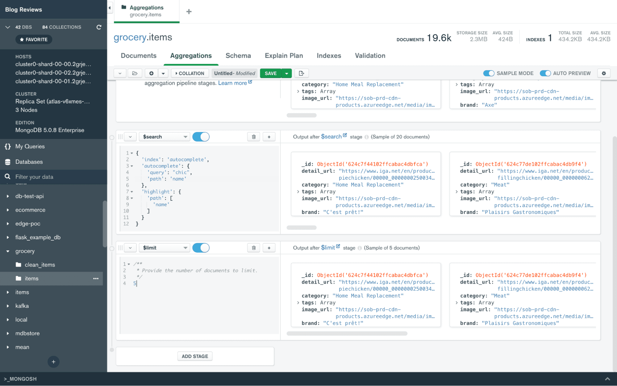 The autocomplete aggregation pipeline in Compass