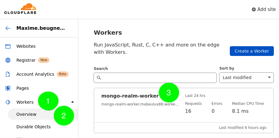 New worker created in your cloudflare account
