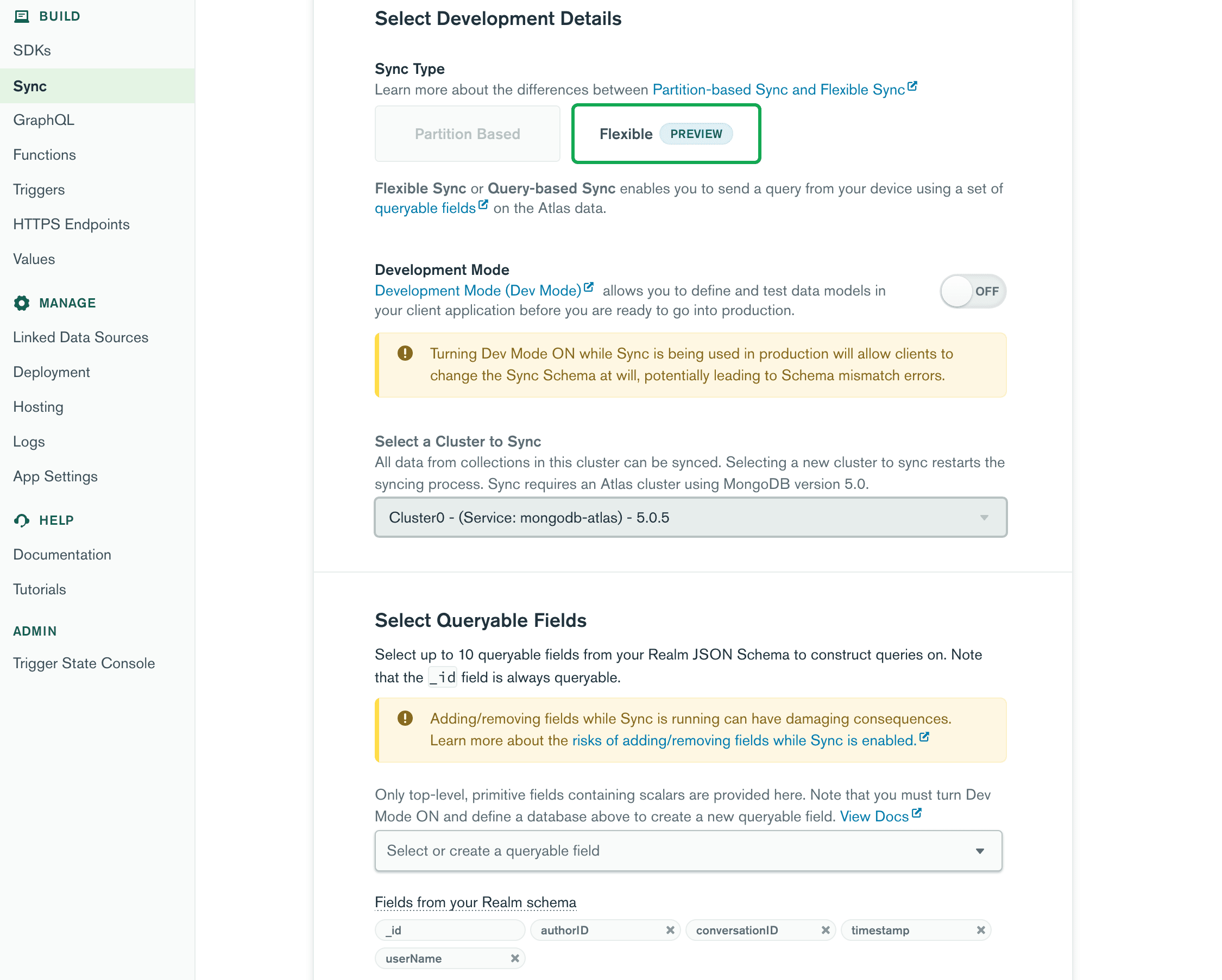 Enabling Atlas Flexible Device Sync in the Atlas UI