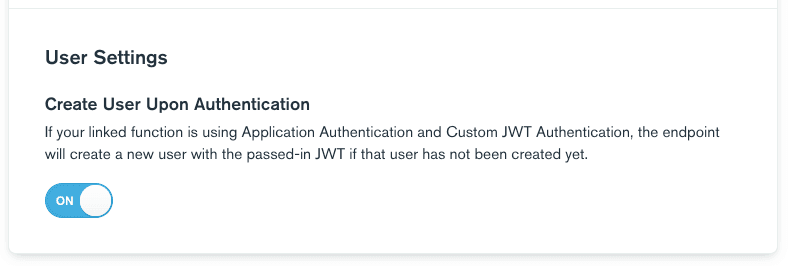 Click on the toggle button under "Create User Upon Authentication"