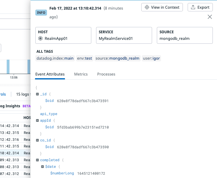 Datadog Event Attributes