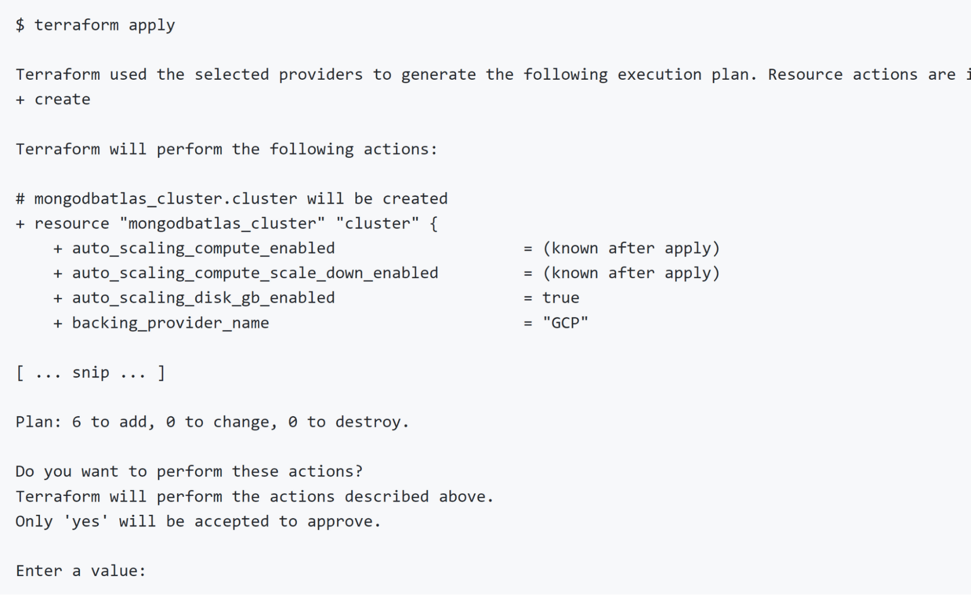 running terraform apply