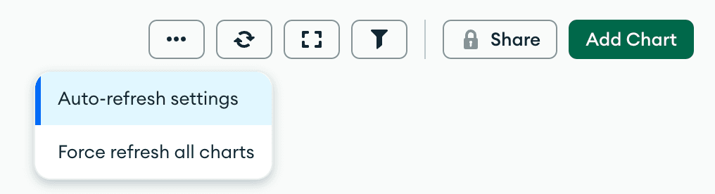 MongoDB Charts refresh settings