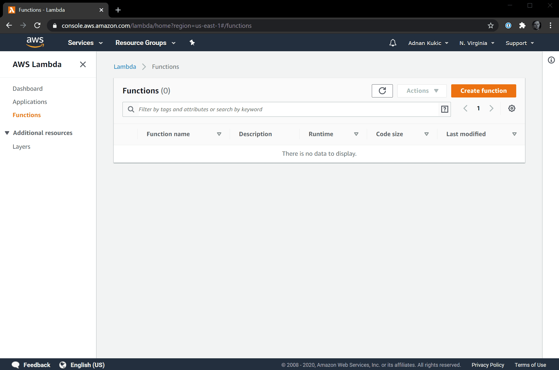 AWS Lambda Dashboard