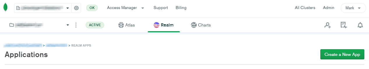 Create a new Realm App