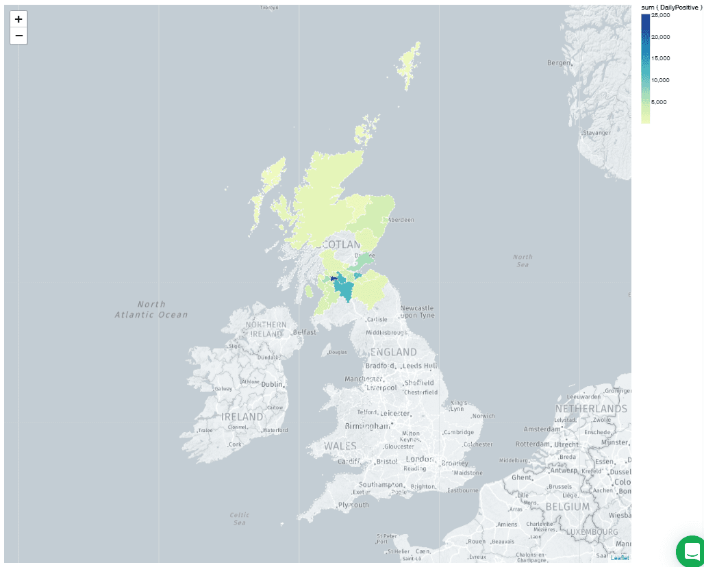 A not-quite shaded map of
Scotland