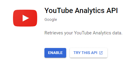 Enabling the YouTube Analytics API