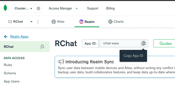 "Realm App ID"