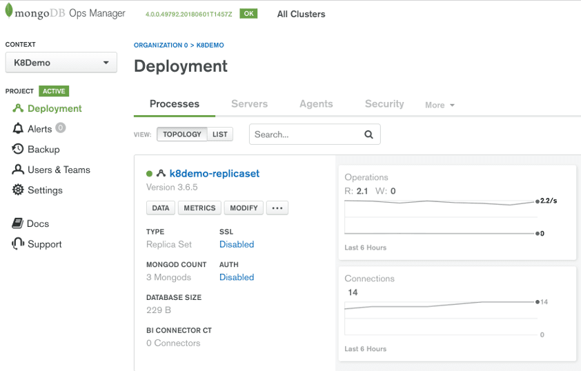 Figure 1: MongoDB Ops Manager deployment
screen