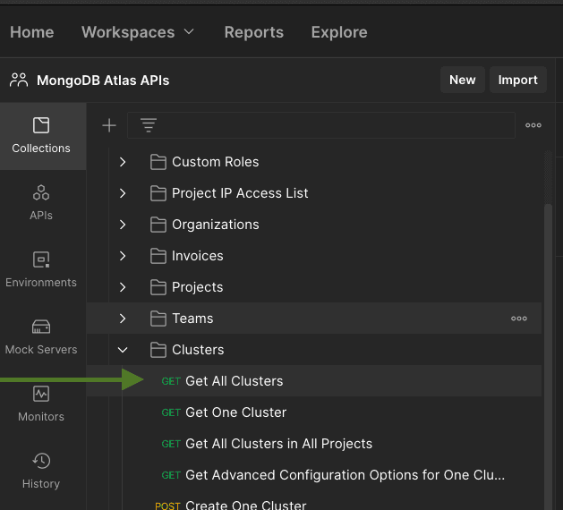 Accessing Postman API Calls to MongoDB Atlas