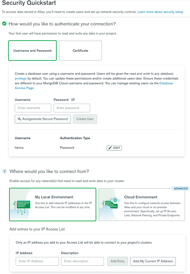 Add Network Security details