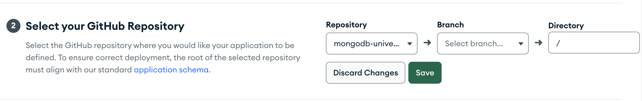 GitHub repository selection