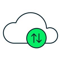 An icon depicting network upload and download
