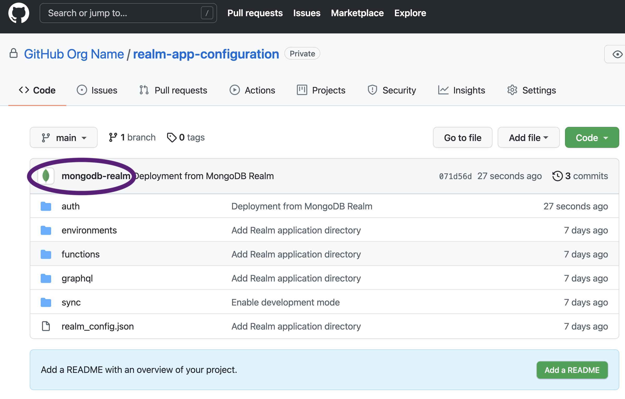 Screenshot of deployment changes in GitHub