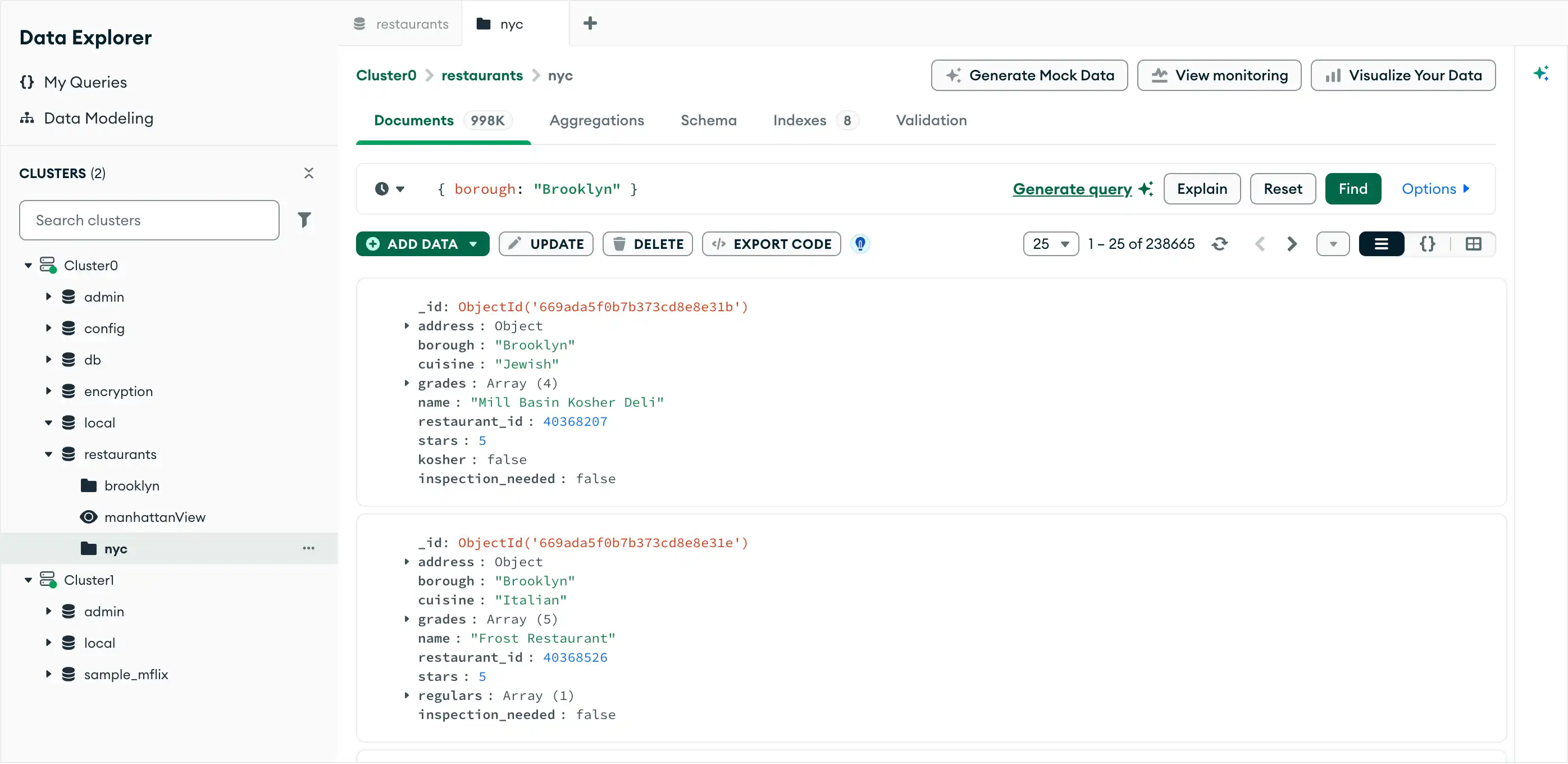 Data Explorer Page with collapsed AI Drawer