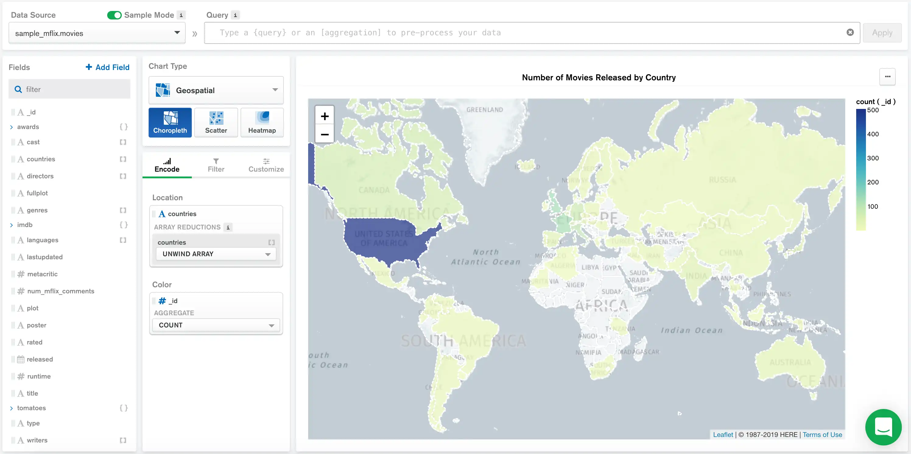 Choropleth chart example