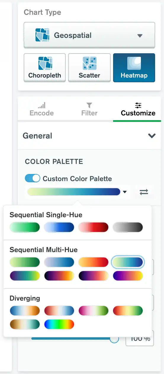 Custom color palette selection