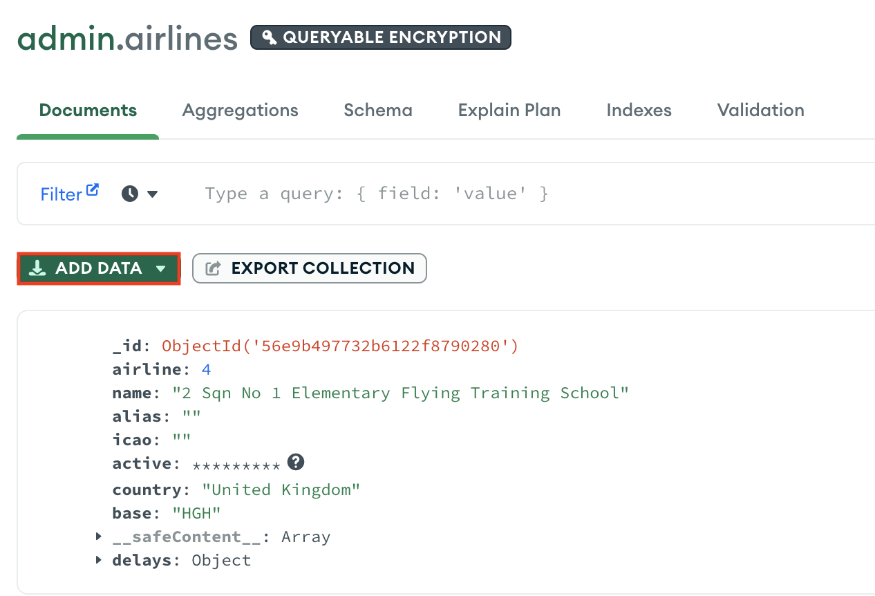 Insert Documents — MongoDB Compass