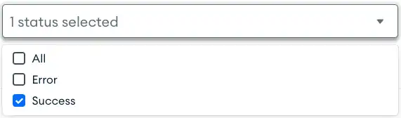 El menú desplegable para seleccionar qué estados de registro reenviar