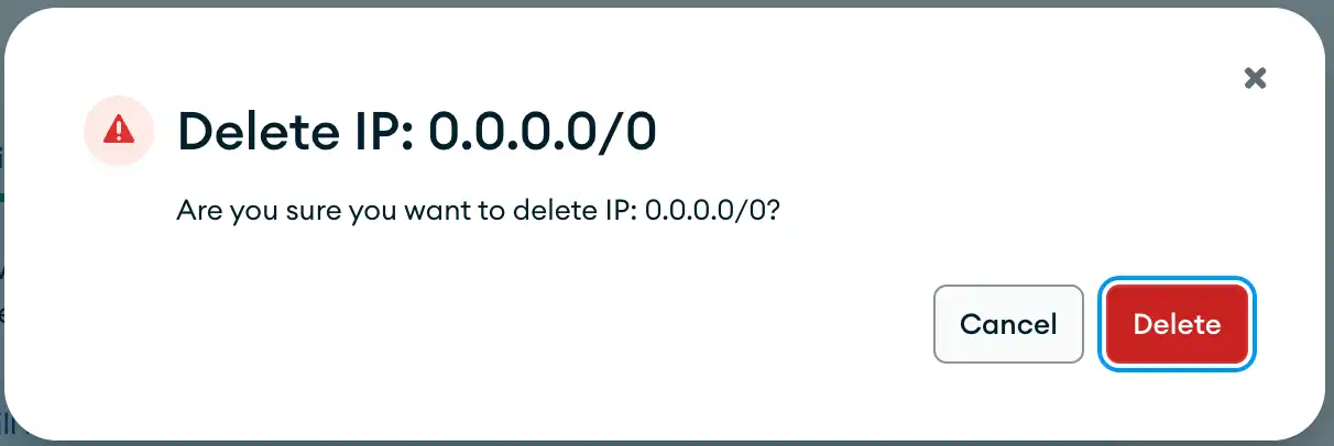 Editar entrada de la lista de acceso IP - modal