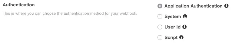 La entrada del tipo de autenticación del usuario en la interfaz de usuario