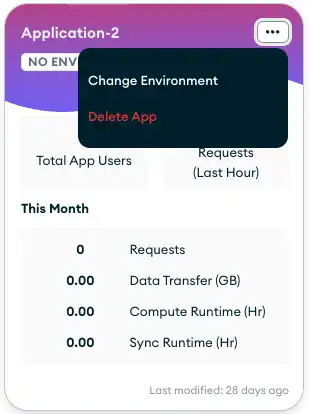 Azulejo de la aplicación con la opción borrar aplicación mostrada