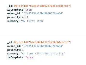 Dos artículos en una colección