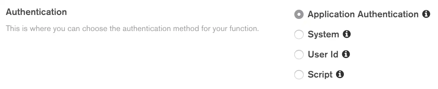 La entrada de configuración de autenticación en la interfaz de usuario